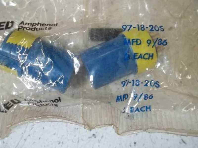 LOT OF 2 AMPHENOL 97-18-20S CONNECTOR NSNP IN A FACTORY BAG