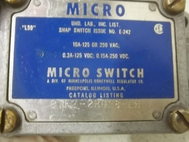 MICRO SWITCH DTF2-2RQN8-LH LIMIT SWITCH  UNMP