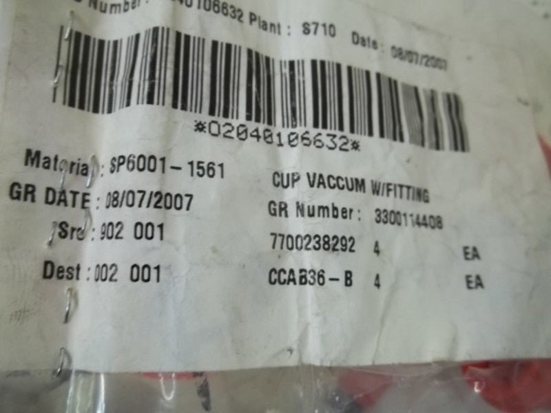 LOT OF 7 SP6001-1561 VACCUM W/FITTING NSNP IN A BAG