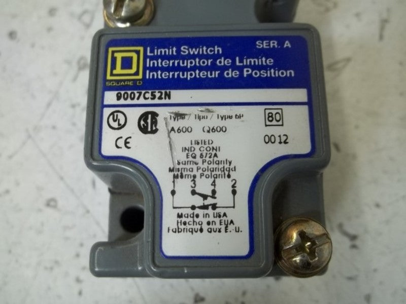 SQUARE D 9007C52N SER.A LIMIT SWITCH  UNMP
