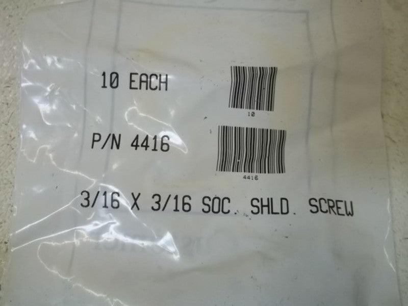 LOT OF 10 TOTAL QUALITY 4416 3/16X3/16 SOC. SHLD SCREW NSNP IN A FACTORY BAG