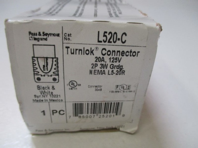 PASS & SEYMOUR L520-C CONNECTOR 3 WIRE GROUNDING  NSMP