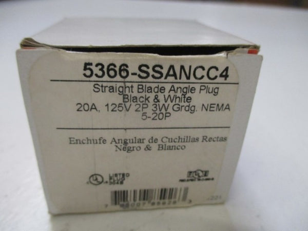 PASS & SEYMOUR 5366-SSANCC4 STRAIGHT BLADE ANGLE PLUG  NSMP