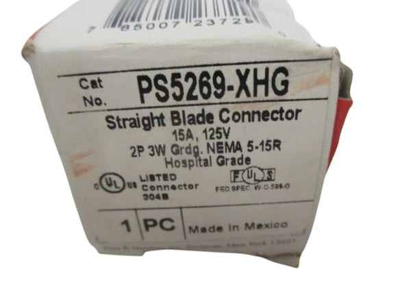 PASS & SEYMOUR PS5269-XHG STRAIGHT BLADE CONNECTOR 15A  NSMP