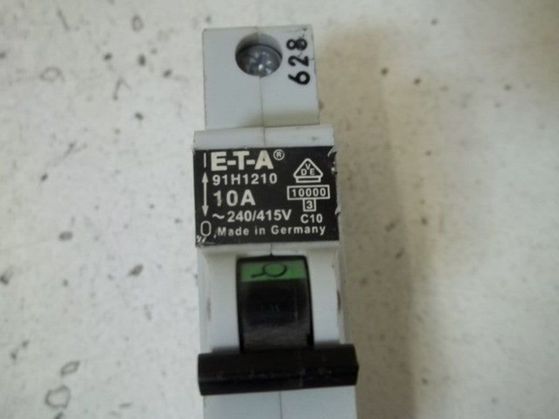 LOT OF 2 E-T-A 91H1210 CIRCUIT BREAKER 10A UNMP