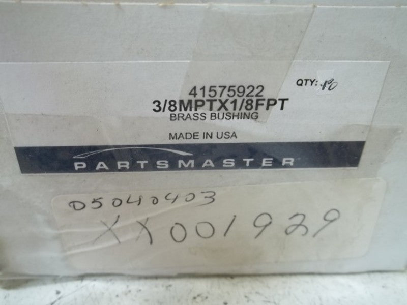 LOT OF 18 PARTSMASTER 41575922 3/8MPTX1/8FPT BRASS BUSHINGNSMP