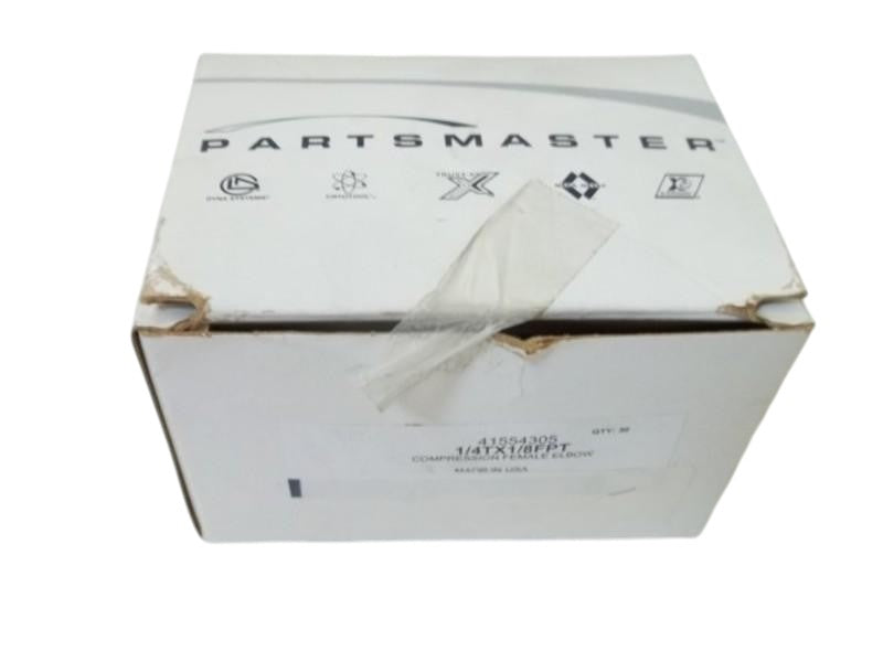LOT OF 30 PARTSMASTER 41554305 1/4TX1/8FPT COMPRESSION FEMALE ELBOWNSMP