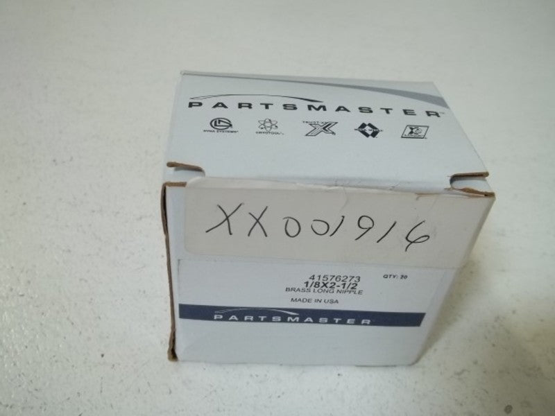 LOT OF 20 PARTSMASTER 41576273 1/8X2-1/2 BRASS LONG NIPPLENSMP