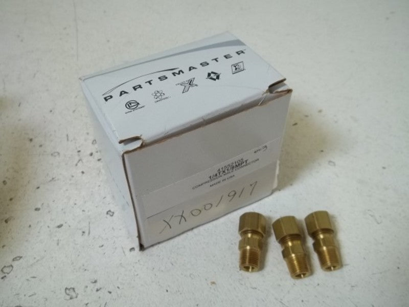 LOT OF 3 PARTSMASTER 41552105 1/4TX1/8MPT COMPRESSION MALE CONNECTORNSMP