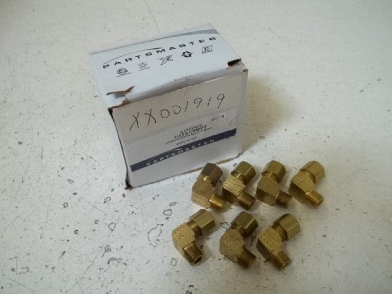 LOT OF 7 PARTSMASTER 41552405 1/4TX1/8MPT COMPRESSION MALE ELBOWNSMP