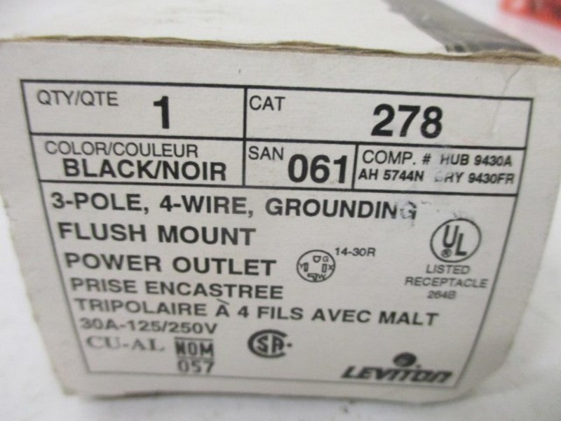 LEVITON 278 FLUSH MOUNT POWER OUTLET  NSMP