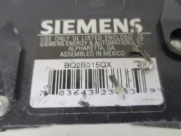 SIEMENS BQ2B015QX CIRCUIT BREAKER 15A (AS PICTURED)  NSNP