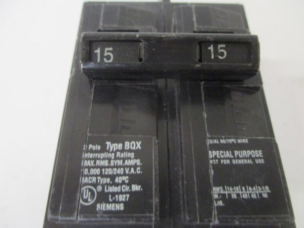 SIEMENS BQ2B015QX CIRCUIT BREAKER 15A (AS PICTURED)  NSNP
