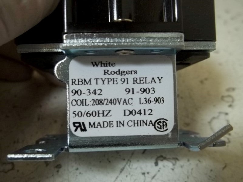 WHITE-RODGERS 90-342 RELAY 208/240V (AS PICTURED-SIDE BENT)  NSMP