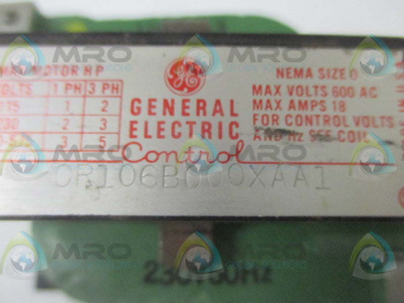 GENERAL ELECTRIC CR106B000XAA1 CONTACTOR  UNMP