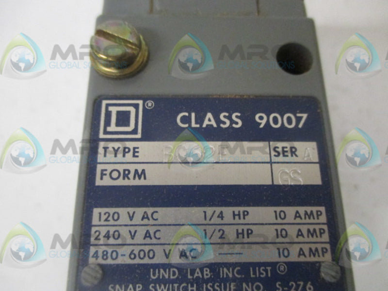 SQUARE D 9007-B062E LIMIT SWITCH (AS PICTURED)  NSMP
