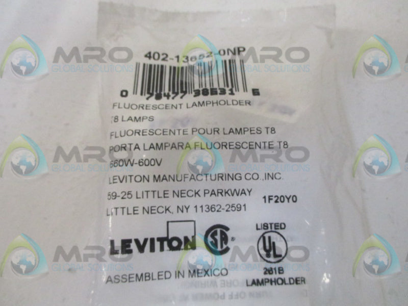LEVITON 402-13652-0NP FLUORESCENT LAMPHOLDER (PKG OF 2)  NSMP