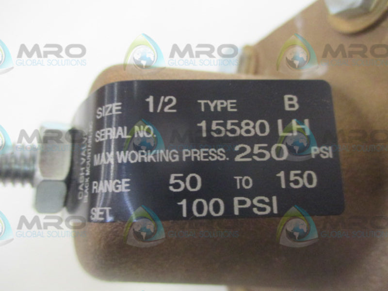 CASH B REGULATOR 1/2" 250 PSI RANGE: 50-150 SET: 100PSI  NSNP