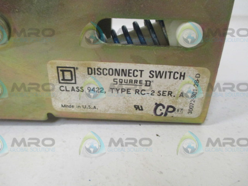 SQUARE D 9422-RC-2 FLANGE DISCONNECT SWITCH  UNMP