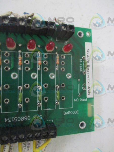 WESTERN RESERVE CONTROLS 1781-A16T MOUNTING BOARD LOGIC TERMINALS  UNMP