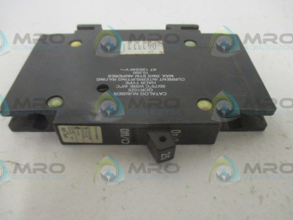 CUTLER HAMMER QCR1025 CIRCUIT BREAKER 1 POLE 25A  NSMP
