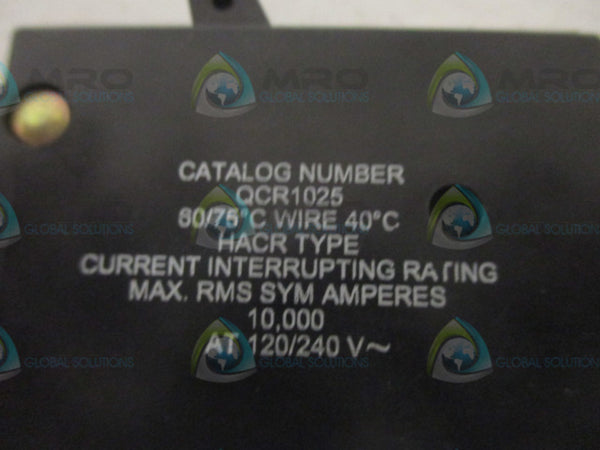 CUTLER HAMMER QCR1025 CIRCUIT BREAKER 1 POLE 25A  NSMP