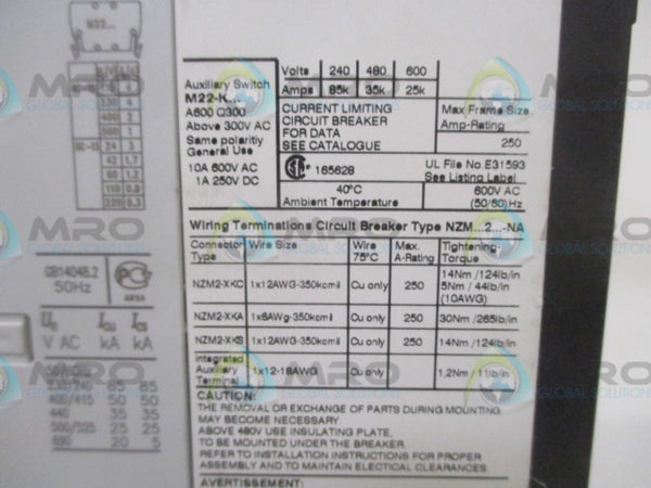 MOELLER NZMN2-AF80-NA CIRCUIT BREAKER  NSMP