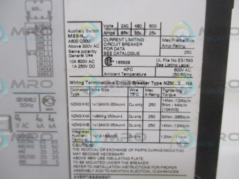 MOELLER NZMN2-AF80-NA CIRCUIT BREAKER  NSMP