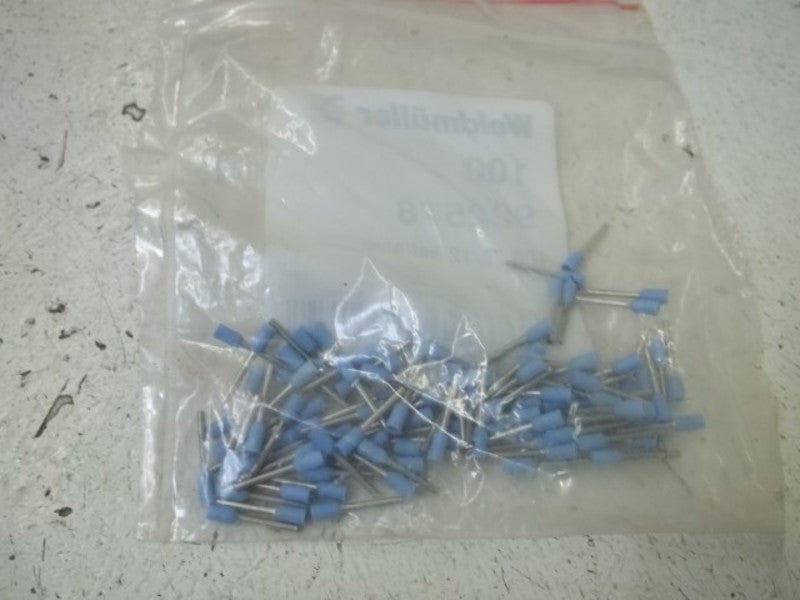 LOT OF 100 WEIDMULLER 902518 H0.25/12 HELLBLAU NSNP IN A BAG