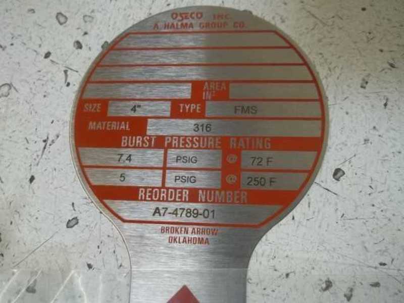 LOT OF 2 OSECO TYPE FMS SIZE:4" BURST PRESSURE NSMP