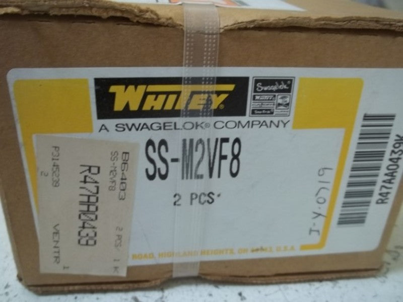 LOT OF 2 WHITNEY SS-M4VF8 VALVE NSFS