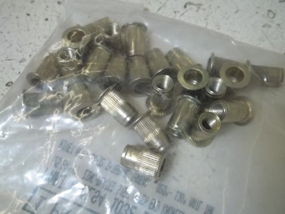 LOT OF 25 ALS4-1032-130 RIVET NUT, THREAD: .020"-.130" NSNP IN  A FACTORY BAG
