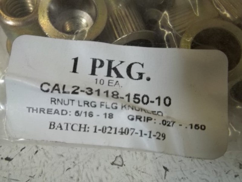 LOT OF 10 CAL2-3118-150-120 THREAD: 5/16-18 NSNP IN A BAG