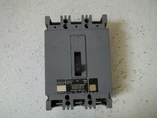 WESTINGHOUSE HFB3015L CIRCUIT BREAKER * USED *
