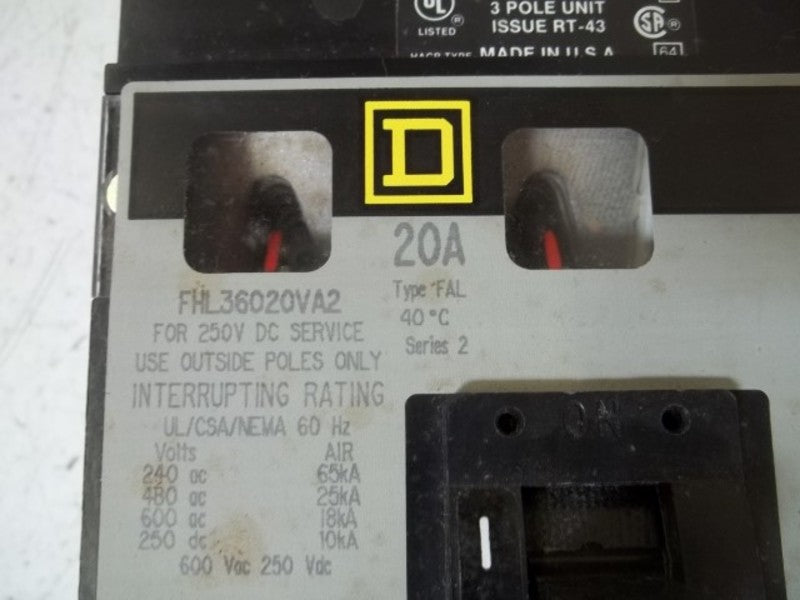 SQUARE D FHL36020VA2 CIRCUIT BRAEKER  NSMP