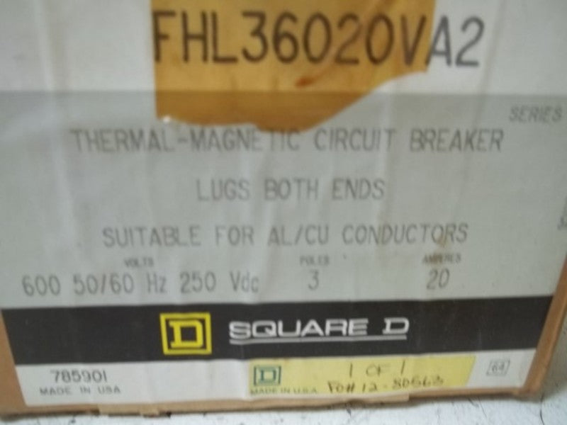 SQUARE D FHL36020VA2 CIRCUIT BRAEKER  NSMP