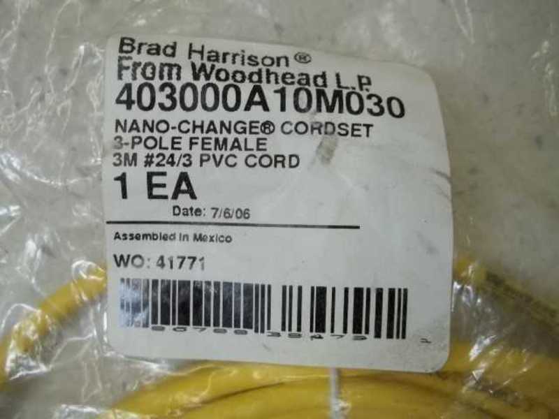 BRAD HARRISON 403000A10M030 CORDSET  NSMP