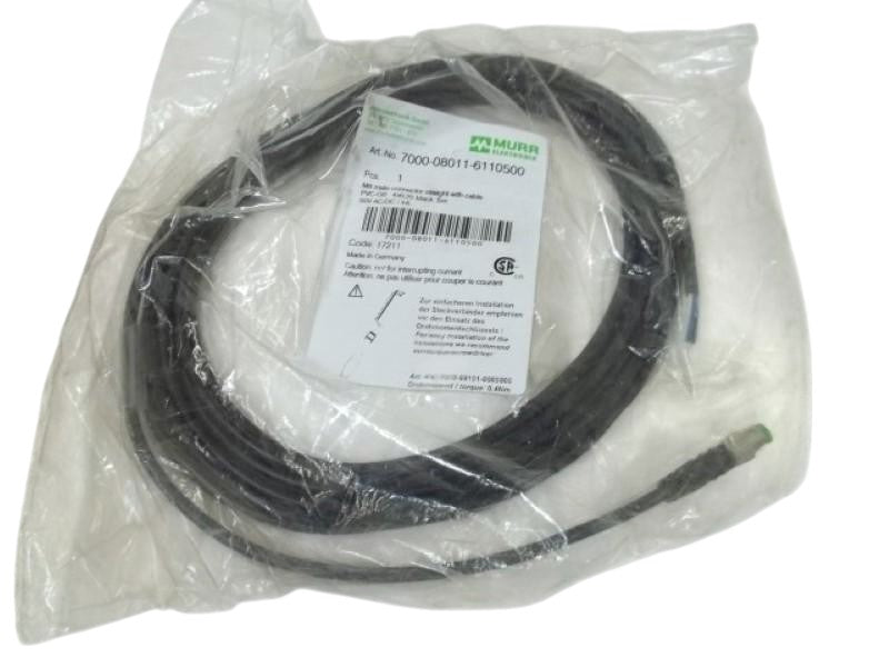 MURR ELEKTRONIK 7000-08011-6110500 MALE CONN. W/CABLE  NSNP IN A BAG