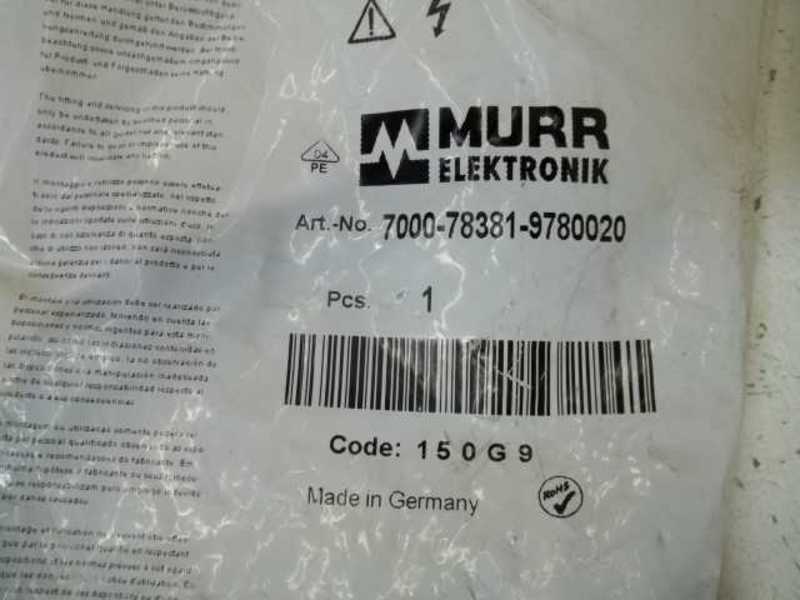 MURR ELEKTRONIK 7000-78381-9780020 FEMALE RECPTACLE WIRE  NSMP