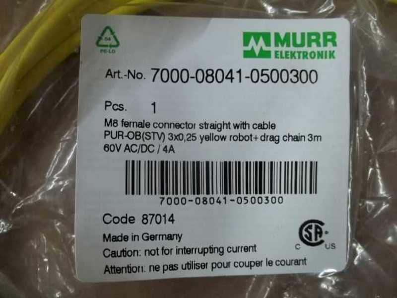 MURR ELEKTRONIK 7000-08041-0500300 M8 FEMALE W/CBL  NSNP IN A BAG