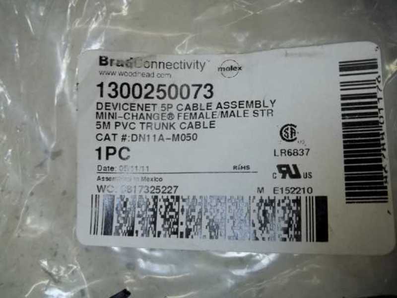 BRAD CONNECTIVITY DN11A-M050 CABLE ASSEMBLY  NSMP