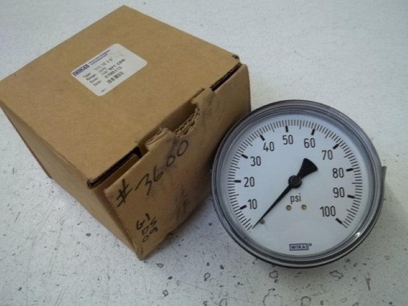 WIKA 9790115 111.12 3.5" PRESSURE GAUGE 0-100PSI  NSMP