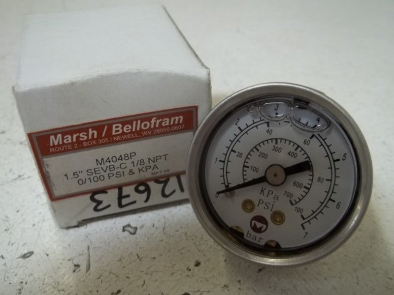 MARSH/BELLOFRAM M4048P GAUGE 0-100 PSI  NSMP