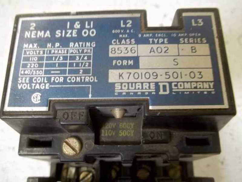 SQUARE D 8536-AO2 STARTER 120V  UNMP
