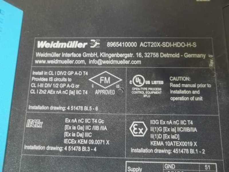 WEIDMULLER ACT20X-SDI-HDO-H-S DRIVER (8965410000)  NSMP