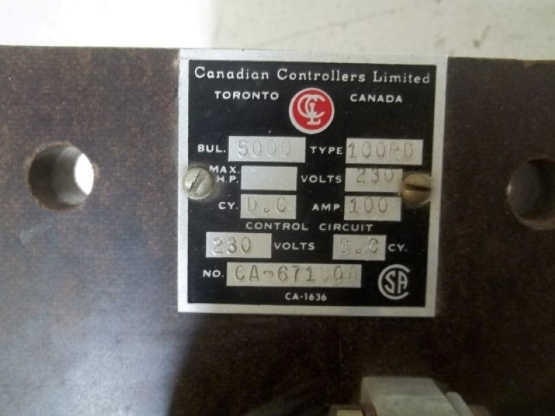 CANADIAN CONTROLLERS CA-67400A TYPE 100RD CONTROL CIRCUIT  UNMP