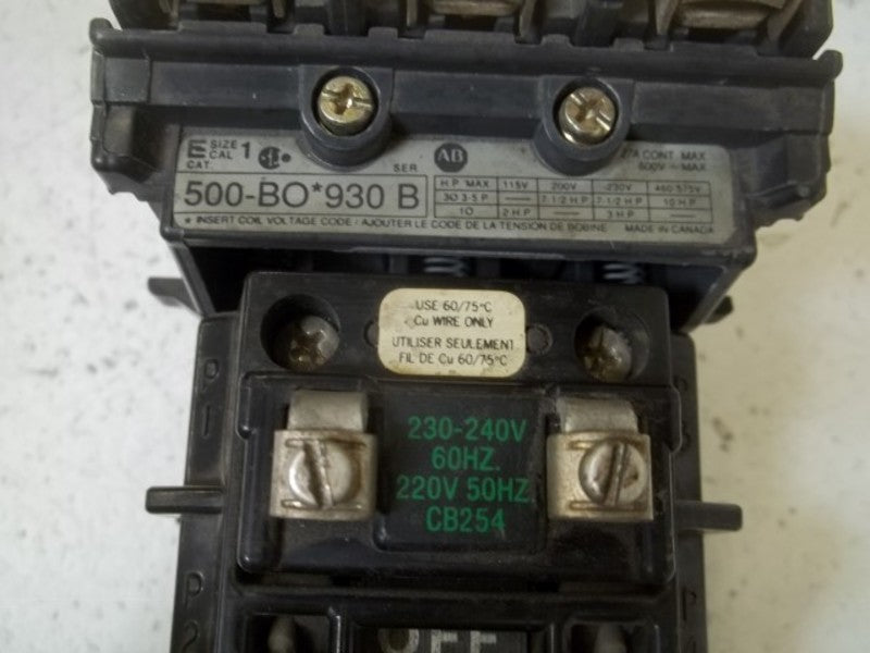 INDUSTRIAL SPARE PART 500-BO930 SER.B STARTER 230-240V  UNMP