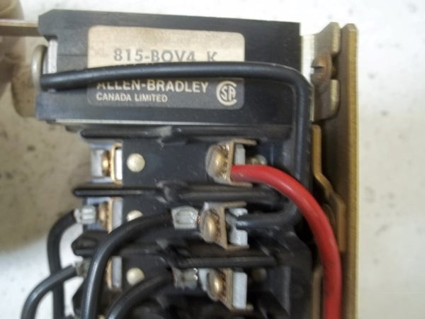 ALLEN BRADLEY 815-BOV4 SER.K OVERLOAD RELAY 120V  AS IS