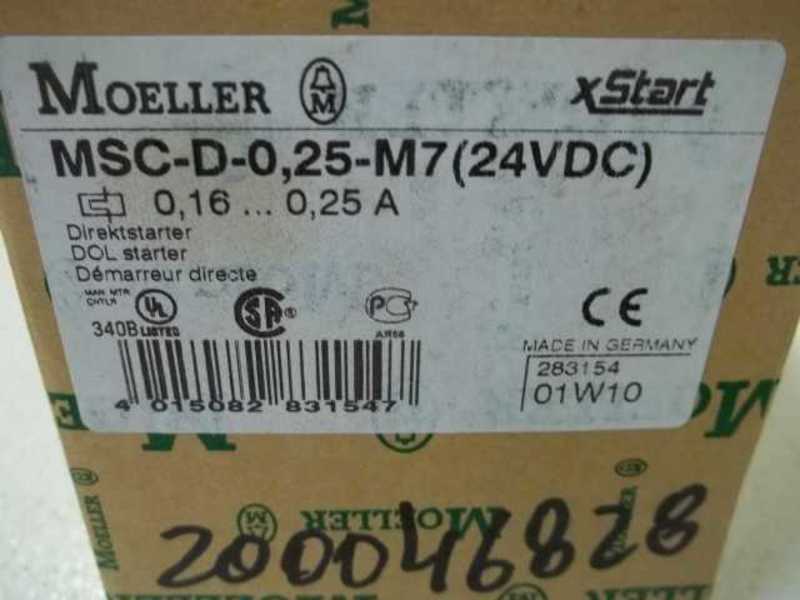 MOELLER MSC-D-0,25-M7 (24VDC) DOL STARTER 0,16..0,25A  NSMP