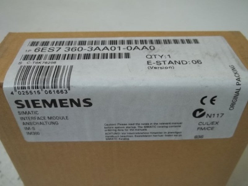 SIEMENS 6ES7 360-3AA01-0AA0 INTERFACE MODULE  NSFS